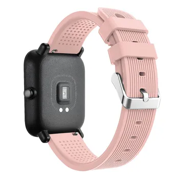 20mm Silikono Žiūrėti Dirželis Xiaomi Huami Amazfit Pvp BITŲ TEMPAS Lite Jaunimo smart Watchband sporto Apyrankę wriststrap vandeniui