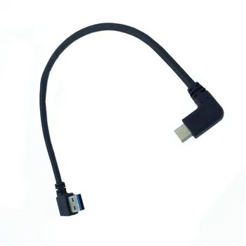 USB 3.0 Male į USB 3.1 C Tipo Kabelis stačiu Kampu Sync Mokestis Konverteris Adapteris Duomenų Kabelis Lašas 90 Laipsnių Laidą nešiojamas kompiuteris