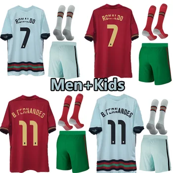 Portugalijos vaikų ir suaugusiųjų megztiniai, palaidinės, futbolo marškinėliai, Ronaldo, 2021