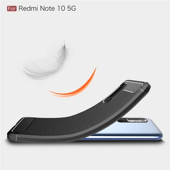 Už Xiaomi Redmi 10 Pastaba 5G Atveju Anglies Pluošto atsparus smūgiams Šarvai Atveju Xiaomi Redmi 10 Pastaba 5G NFC Padengti Redmi Pastaba 10S