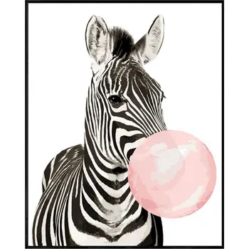 GATYZTORY Tapybos Numeriai Burbulas Zebra 60x75 Rėmo Suaugusiems 