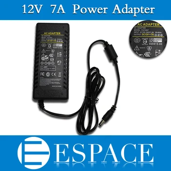 12V 7A 84W Maitinimo šaltinis AC 100-240V DC Adapteris, Skirtas 3528 5050 LED Juostelės su MUMIS/EU plug nemokamas pristatymas