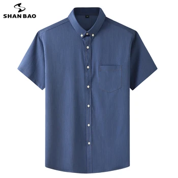 BAO SHAN Vyrų atsitiktinis palaidų trumparankoviai marškinėliai, 2021 m. vasarą classic prekės ženklo drabužių jaunimo mados ruožas didelio dydžio džinsinio marškinėliai