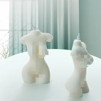 3D Kūno Žvakė Pelėsių Silikono, Vaško Liejimo Vyrų ir Moterų Dizaino Meno Kvepalų Žvakė Priėmimo Muilo Šokolado Pyragas Apdaila