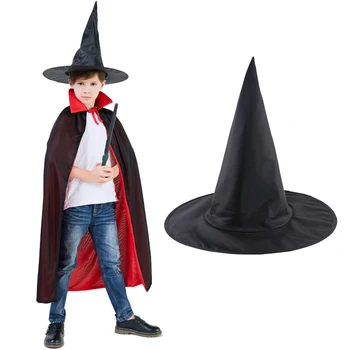 1PCS Helovinas Wizard Hat Šalies Vaikų, Suaugusiųjų Maskuotis Juoda Burtininko Skrybėlę Ragana Skrybėlę Šalis, Helovyno Cosplay Šalies Skrybėlės