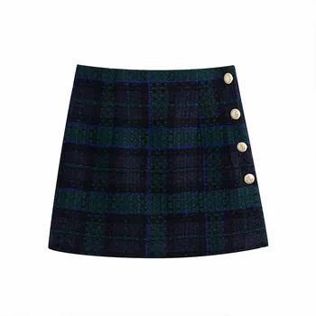 2021 m. pavasarį naujas pledas sijonas sijonas moterų rudenį ir žiemą sijonas lieknėjimo sutirštės klubo sijonas