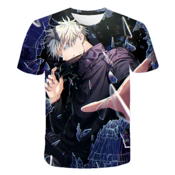 2021 Anime džiudžiutsu kaisen Tee Marškinėliai Vyrams poliesteris Gražus marškinėliai Slim Fit Įgulos Kaklo Drabužių 3d spausdinimo S-4XL