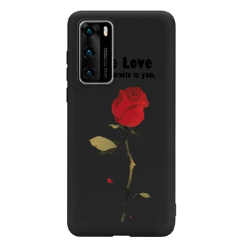 Lapų, Gėlių, Augalų, Rožių Telefoną Atveju Huawei P40 30 P20 P10 Pro Lite E Mate P Smart 2019 2020 2021 Nova 6 SE 5i 3 TPU Dangtis