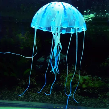 Dirbtinis Plaukti Žėrintis Poveikis Medūzos Akvariumo Apdaila Žėrintis Poveikis Netikrą Liuminescencinės Po Vandeniu Apdailos Ornamentu