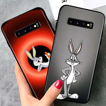 Cartoon bunny cute for Samsung Galaxy S21 Ultra Plus 5G Note 20 10 9 8 S10 S9 S8 S7 S6 Edge Plus Black Phone Case