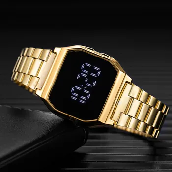 Moterų Laikrodžiai Prabangos LED Skaitmeninio Laikrodžio Moterų Stell Aikštėje Visą Touch Sporto Laikrodis Ponios Laikrodis Reloj Mujer